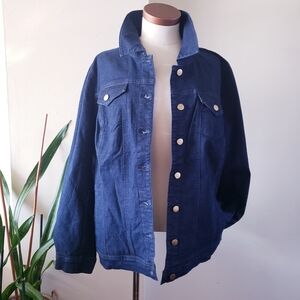NINA LEONARD BNWT Stretch Dark Wash Denim Jacket - 2X